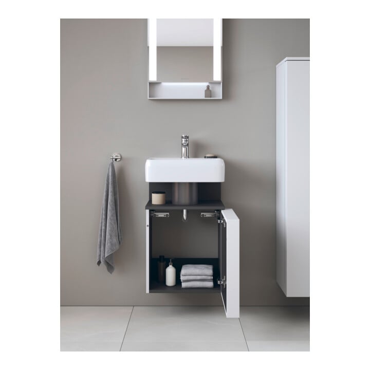 Duravit Meuble sous-lavabo Qatego 44x35x64,5 cm, 1 tiroir, T droite, graphite mat/we ma