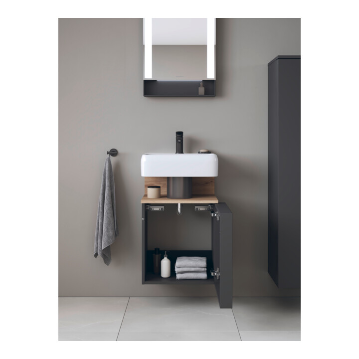 Duravit Meuble sous lavabo Qatego 44x35x64,5 cm, 1 tiroir, T gauche, Ei Marmo/Gra ma