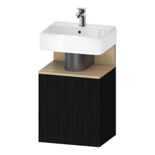 Duravit Meuble sous lavabo Qatego 44x35x64,5 cm, 1 tiroir, T. gauche, Oeuf naturel/Oeuf noir