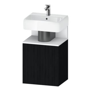 Duravit Meuble sous lavabo Qatego 44x35x64,5 cm, 1 tiroir, tiroir droit, blanc avec chêne noir