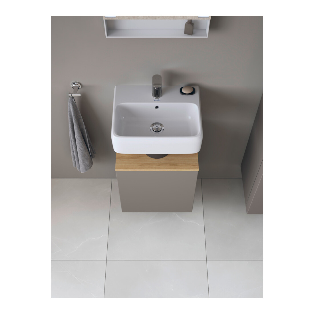 Duravit Meuble sous-lavabo Qatego 44x35x64,5 cm, 1 tiroir, tiroir droit, chêne naturel/mat