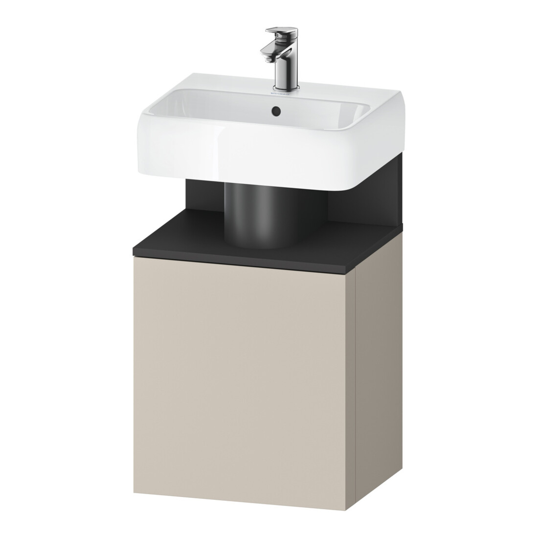 Duravit Meuble sous-lavabo Qatego 44x35x64,5 cm, 1 tiroir, tiroir droit, graphite avec taupe mat