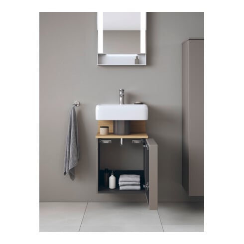 Duravit Meuble sous-lavabo Qatego 44x35x64,5 cm, 1 tiroir, tiroir gauche, blanc mat/naturel