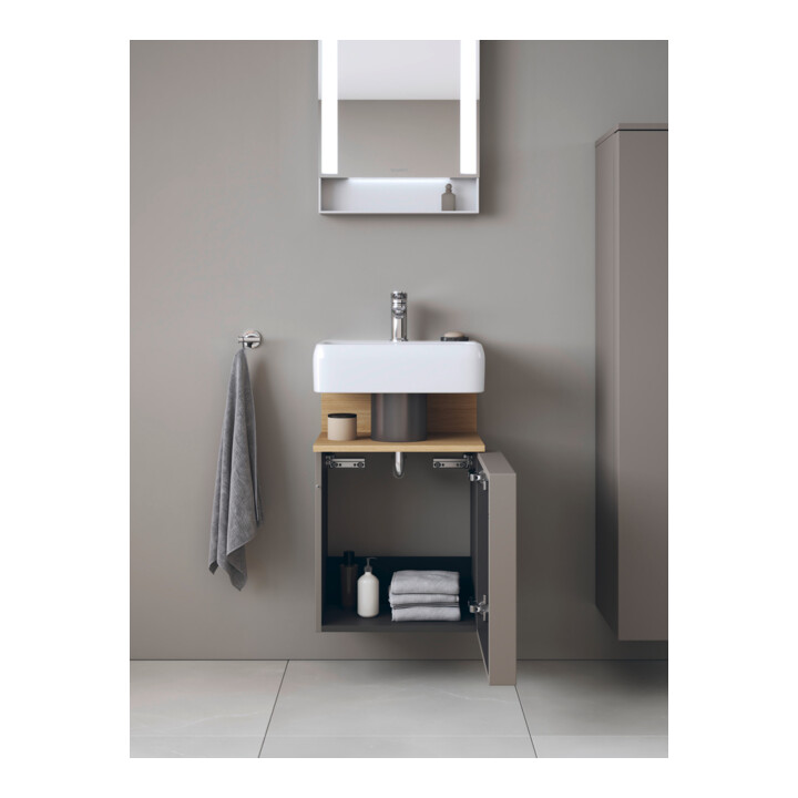 Duravit Meuble sous-lavabo Qatego 44x35x64,5 cm, 1 tiroir, tiroir gauche, blanc mat/naturel