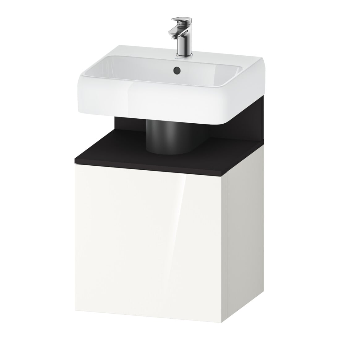 Duravit Meuble sous-lavabo Qatego 49x42x64,5 cm, 1 porte, gris mat/blanc brillant