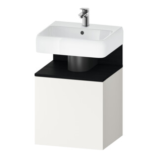 Duravit Meuble sous-lavabo Qatego 49x42x64,5 cm, 1 porte, porte à gauche, blanc œuf/blanc mat