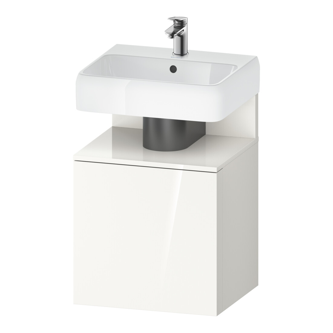 Duravit Meuble sous lavabo Qatego 49x42x64,5 cm, 1 porte, porte gauche, blanc brillant