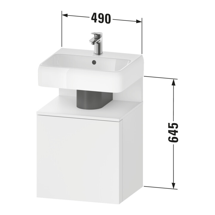 Duravit Meuble sous lavabo Qatego 49x42x64,5 cm, 1 T, T d, E n/E marbre
