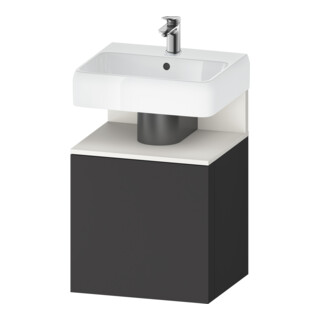 Duravit Meuble sous lavabo Qatego 49x42x64,5 cm, 1 tiroir, blanc mat, avec poignée grise