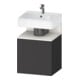 Duravit Meuble sous lavabo Qatego 49x42x64,5 cm, 1 tiroir, blanc mat, avec poignée grise-1