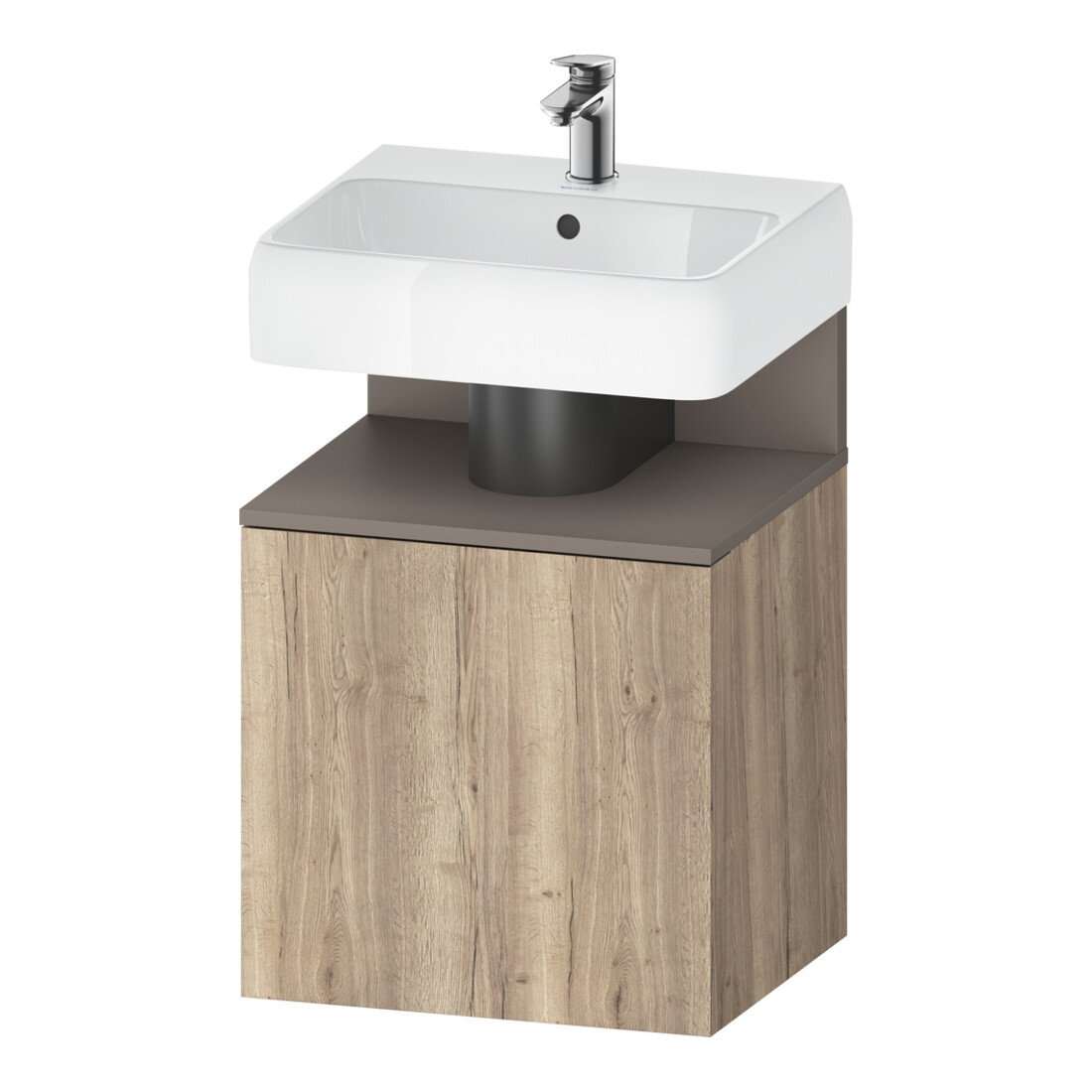 Duravit Meuble sous lavabo Qatego 49x42x64,5 cm, 1 tiroir, chêne marbré