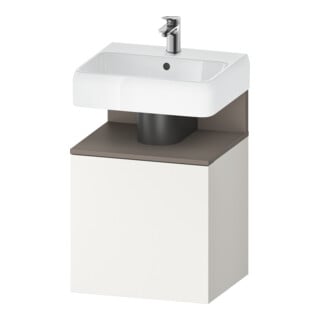 Duravit Meuble sous lavabo Qatego 49x42x64,5 cm, 1 tiroir, droite, blanc mat/bois mat