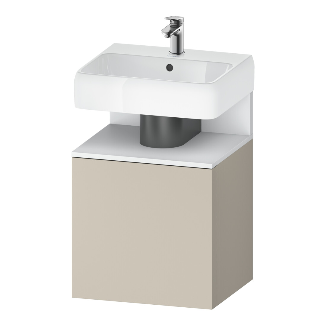 Duravit Meuble sous-lavabo Qatego 49x42x64,5 cm, 1 tiroir, droite, blanc mat/taupe mat