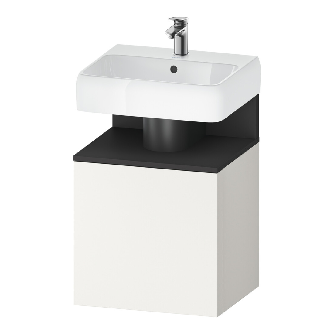 Duravit Meuble sous lavabo Qatego 49x42x64,5 cm, 1 tiroir, T d, gris mat/blanc mat