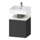 Duravit Meuble sous-lavabo Qatego 49x42x64,5 cm, 1 tiroir, T dr, blanc brillant/graphite-1