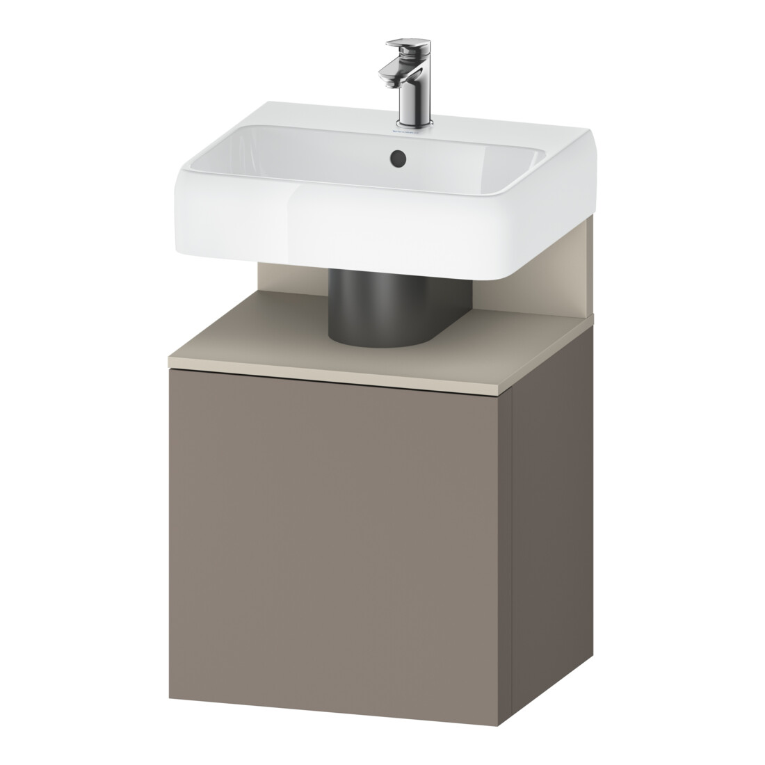 Duravit Meuble sous-lavabo Qatego 49x42x64,5 cm, 1 tiroir, T droite, T mat/Basalte ma