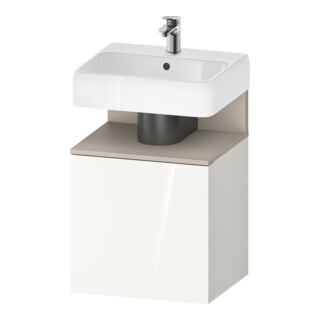 Duravit Meuble sous lavabo Qatego 49x42x64,5 cm, 1 tiroir, T droite, Tau mat/blanc brillant