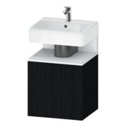 Duravit Meuble sous-lavabo Qatego 49x42x64,5 cm, 1 tiroir, T. g., blanc avec chêne noir-1