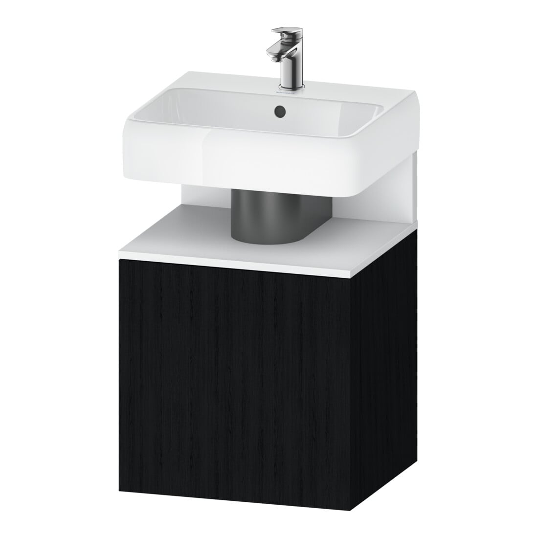 Duravit Meuble sous-lavabo Qatego 49x42x64,5 cm, 1 tiroir, T. g., blanc avec chêne noir
