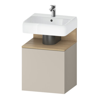 Duravit Meuble sous lavabo Qatego 49x42x64,5 cm, 1 tiroir, T gauche, œuf naturel/taupe mat