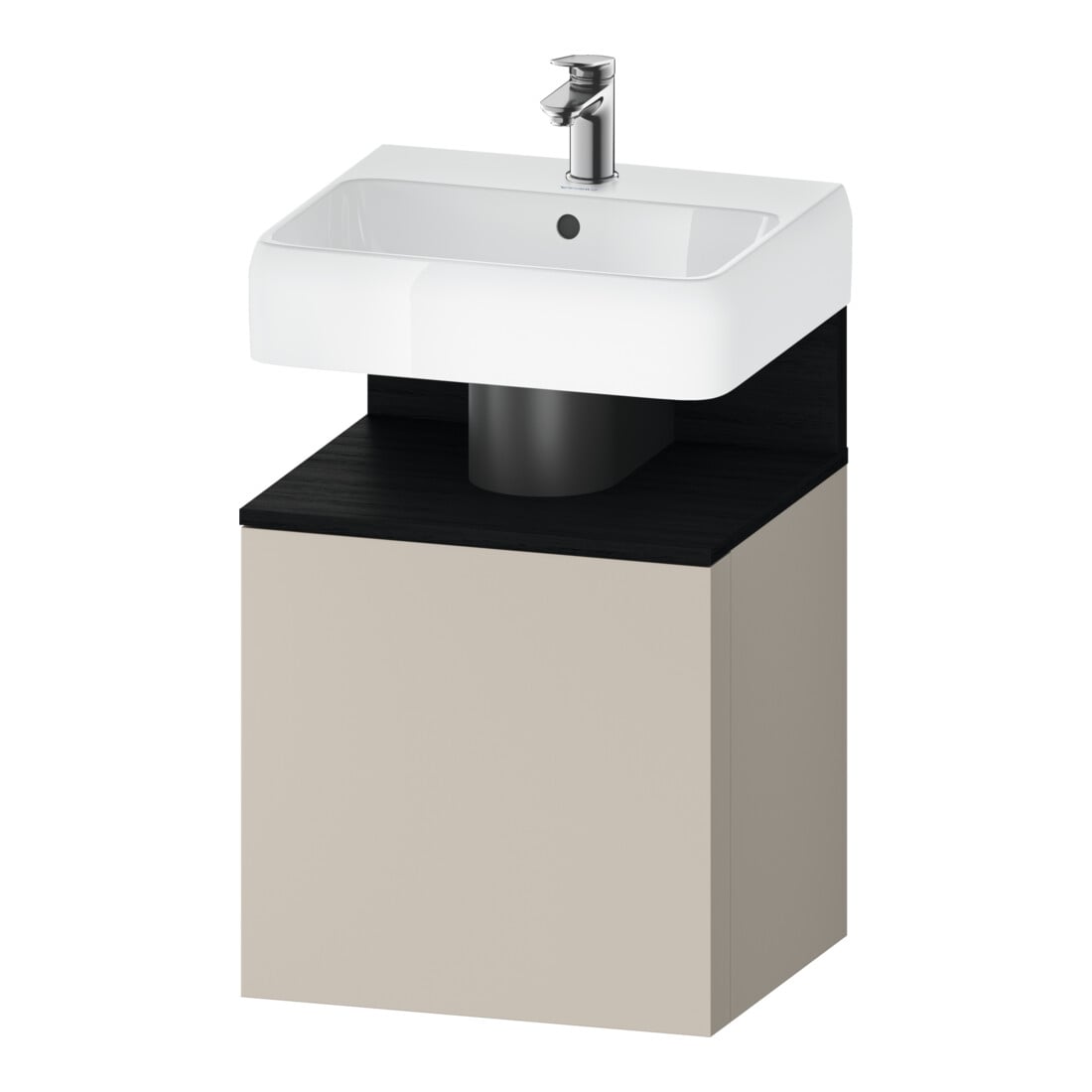Duravit Meuble sous-lavabo Qatego 49x42x64,5 cm, 1 tiroir, taupe mat/blanc œuf