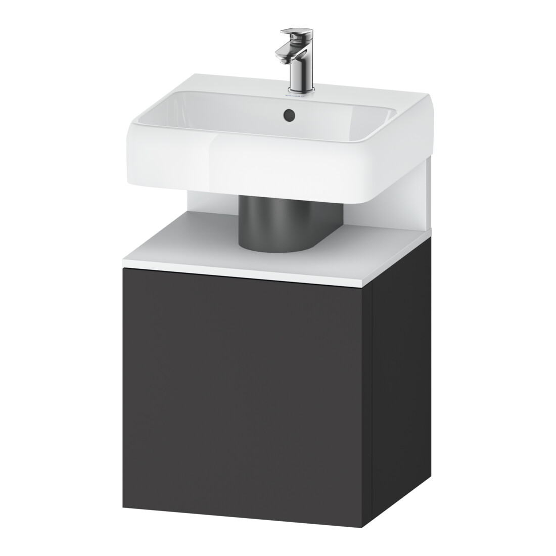Duravit Meuble sous lavabo Qatego 49x42x64,5 cm, 1 tiroir, tiroir droit, blanc avec Grap ma