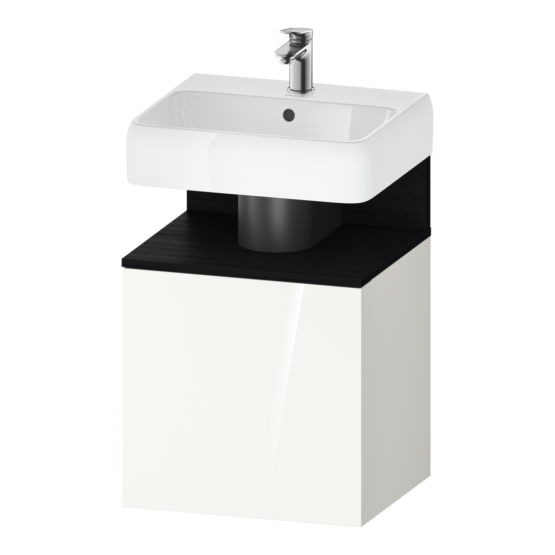 Duravit Meuble sous lavabo Qatego 49x42x64,5 cm, 1 tiroir, tiroir droit, blanc mat/blanc brillant