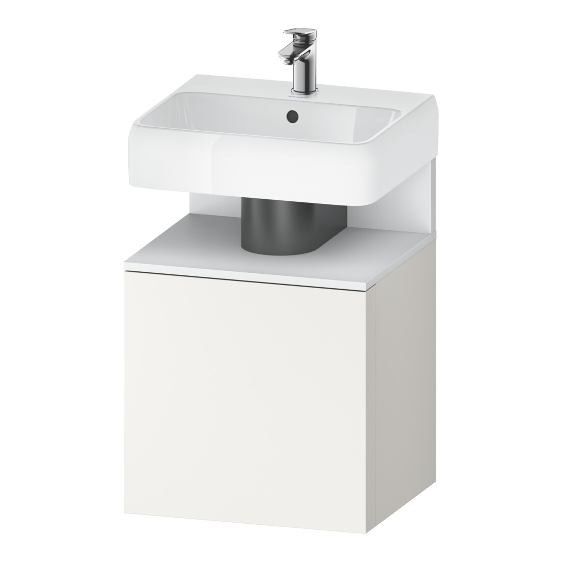 Duravit Meuble sous-lavabo Qatego 49x42x64,5 cm, 1 tiroir, tiroir droit, blanc mat/blanc mat