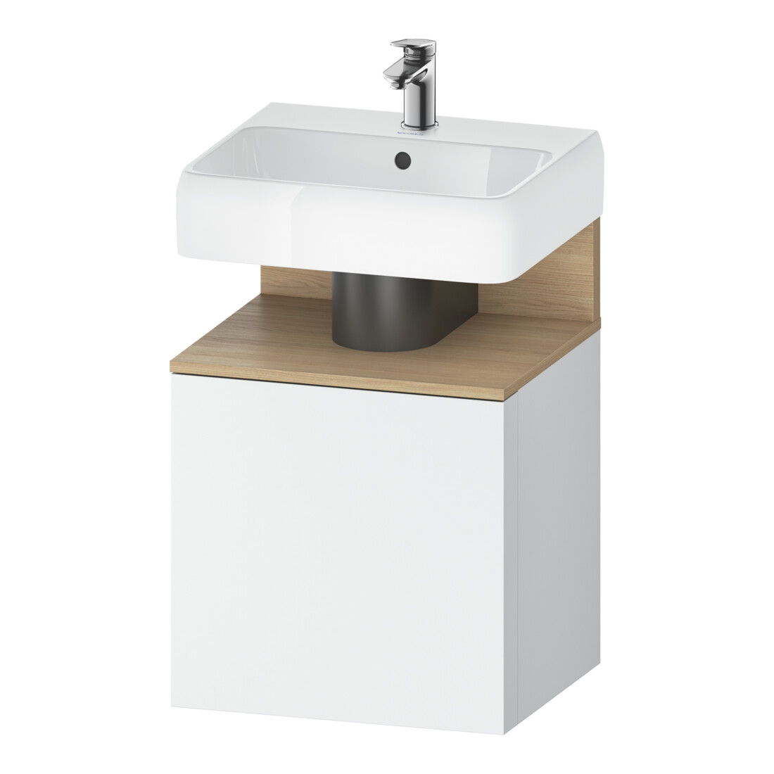 Duravit Meuble sous-lavabo Qatego 49x42x64,5 cm, 1 tiroir, tiroir droite, chêne naturel/blanc mat
