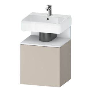 Duravit Meuble sous lavabo Qatego 49x42x64,5 cm, 1 tiroir, tiroir gauche, blanc mat/taupe mat