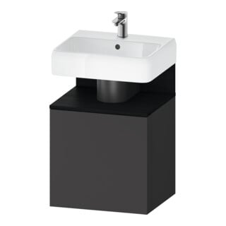 Duravit Meuble sous-lavabo Qatego 49x42x64,5 cm, 1 tiroir, tiroir gauche, blanc œuf/gris graphite mat