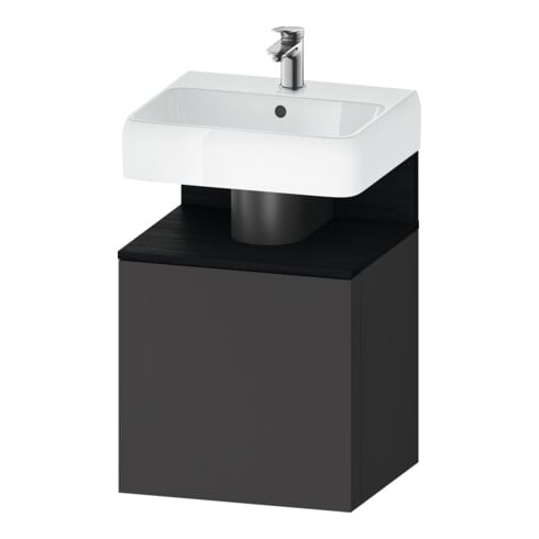 Duravit Meuble sous-lavabo Qatego 49x42x64,5 cm, 1 tiroir, tiroir gauche, blanc œuf/gris graphite mat