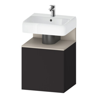 Duravit Meuble sous-lavabo Qatego 49x42x64,5 cm, 1 tiroir, tiroir gauche, taupe mat avec poignée Grap