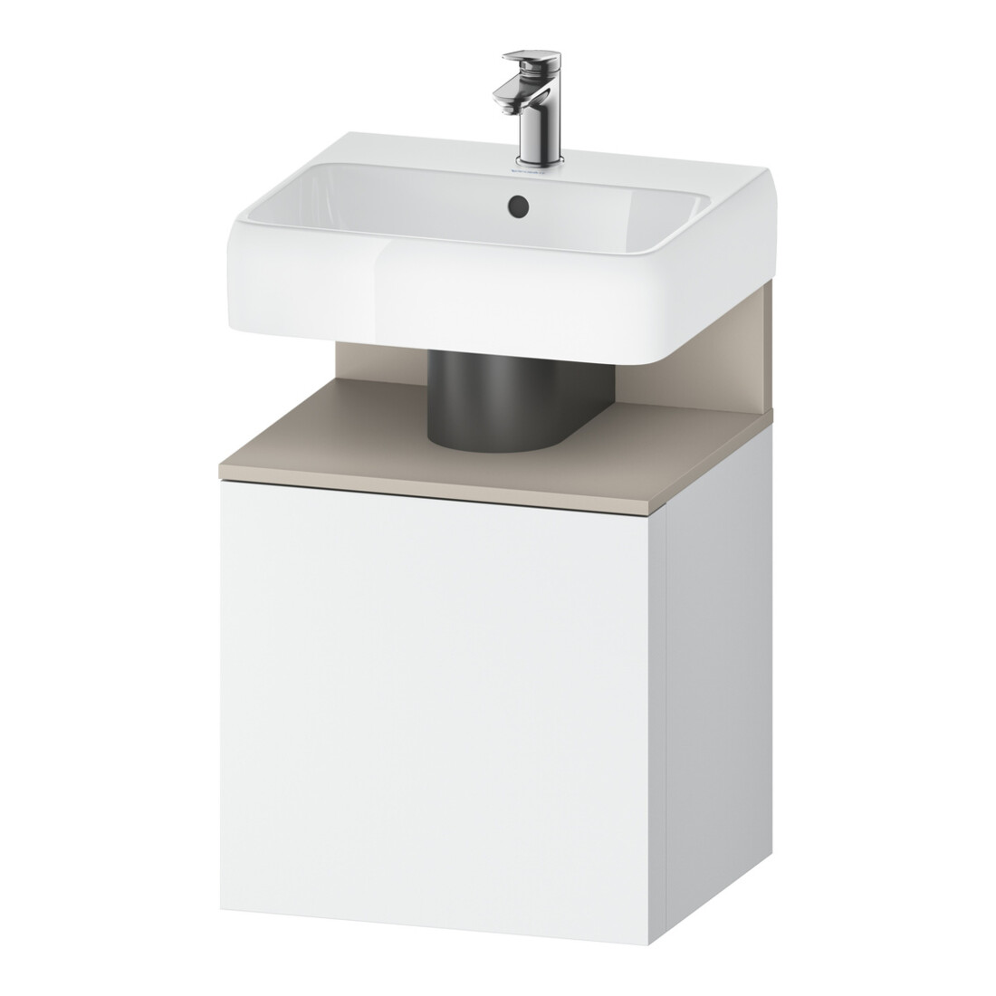 Duravit Meuble sous-lavabo Qatego 49x42x64,5 cm, 1 tiroir, tiroir gauche, taupe mat/we ma