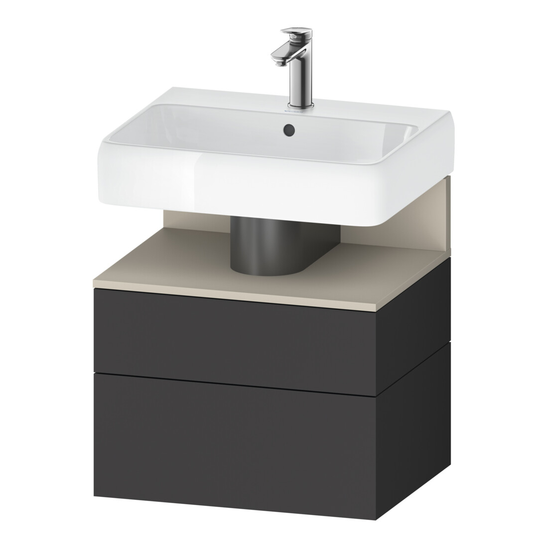Duravit Meuble sous lavabo Qatego 59x47x59 cm, 1 porte, niche intégrée