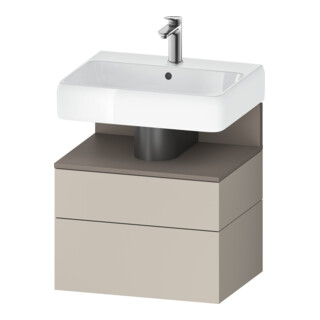 Duravit Meuble sous lavabo Qatego 59x47x59 cm, avec tiroir, 1 porte, blanc brillant