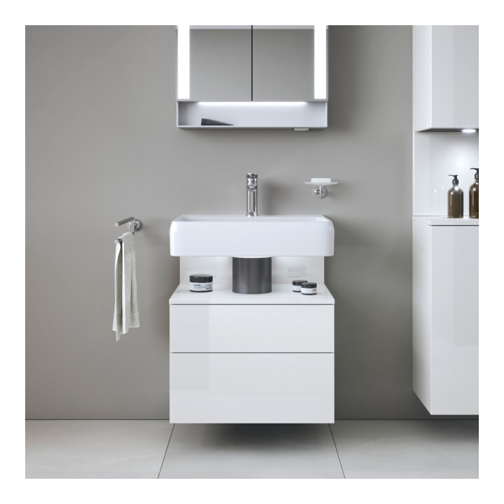 Duravit Meuble sous-lavabo Qatego 59x47x59 cm, blanc, 1 porte, avec niche