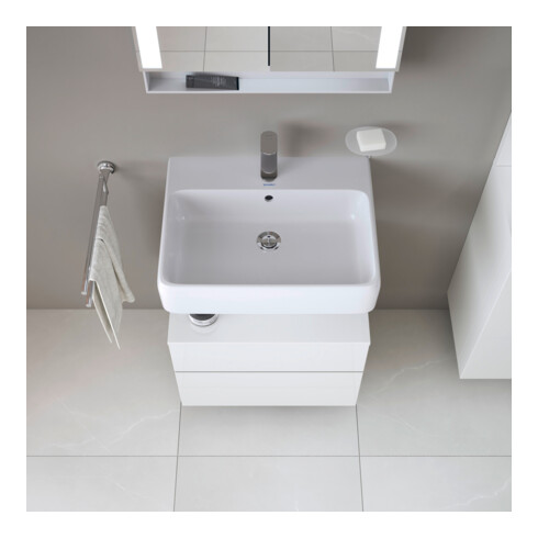 Duravit Meuble sous-lavabo Qatego 59x47x59 cm, blanc, 1 porte, avec niche