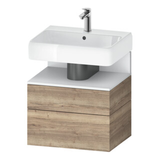 Duravit Meuble sous lavabo Qatego 59x47x59 cm, blanc, 1 porte, avec niche