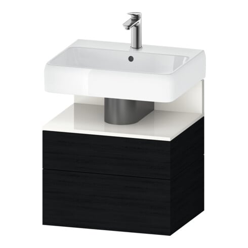 Duravit Meuble sous lavabo Qatego 59x47x59 cm, blanc, 1 porte, avec niche