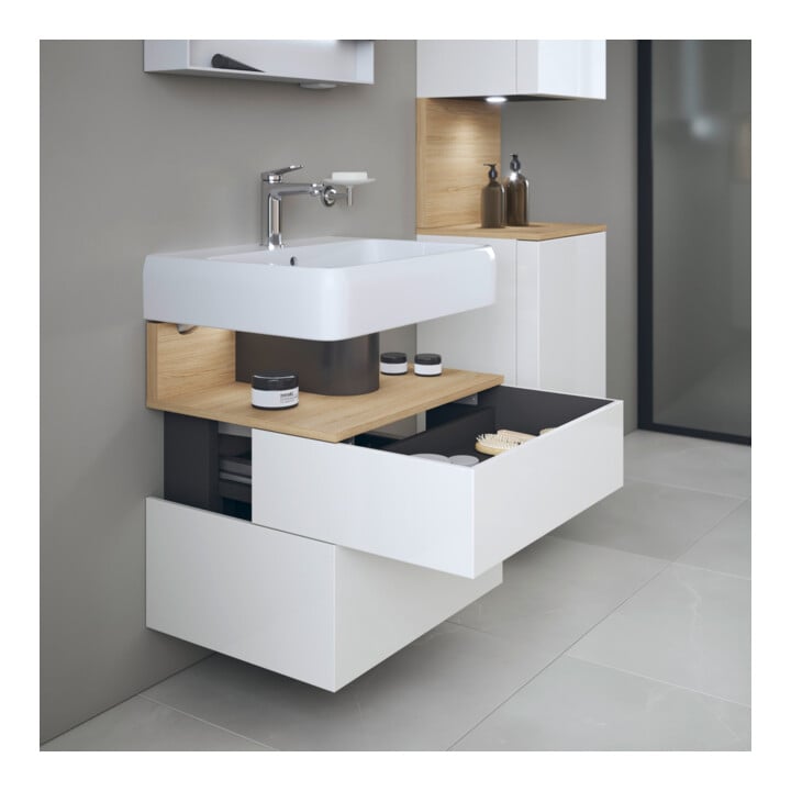 Duravit Meuble sous lavabo Qatego 59x47x59 cm, blanc, 1 porte, avec poignée