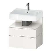 Duravit Meuble sous-lavabo Qatego 59x47x59 cm, blanc brillant/mat, 1 porte, 1 tiroir-1