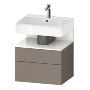 Duravit Meuble sous-lavabo Qatego 59x47x59 cm, blanc/gris, 1 porte, 1 tiroir