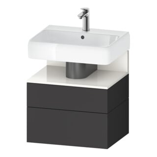 Duravit Meuble sous-lavabo Qatego 59x47x59 cm, blanc/gris, 1 porte, 1 tiroir