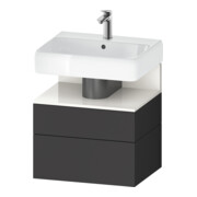 Duravit Meuble sous-lavabo Qatego 59x47x59 cm, blanc/gris, 1 porte, 1 tiroir-1
