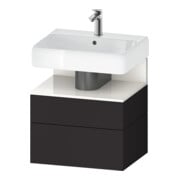 Duravit Meuble sous-lavabo Qatego 59x47x59 cm, blanc/gris, 1 porte, 1 tiroir