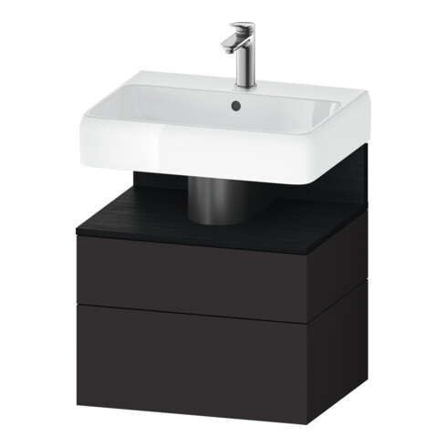 Duravit Meuble sous lavabo Qatego 59x47x59 cm, blanc/gris, 1 porte, 1 tiroir