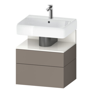 Duravit Meuble sous-lavabo Qatego 59x47x59 cm, blanc/gris, 1 porte, avec niche
