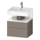 Duravit Meuble sous-lavabo Qatego 59x47x59 cm, blanc/gris, 1 porte, avec niche-1