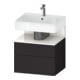 Duravit Meuble sous lavabo Qatego 59x47x59 cm, blanc/gris, 1 porte, avec poignée-1